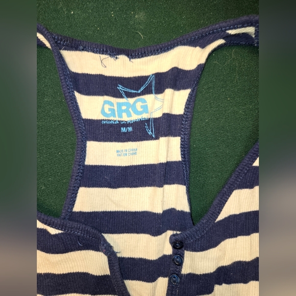 Blue and white striped Garage tank top - Picture 2 of 2